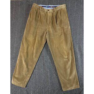 Tommy Hilfiger Golf Corduroy Pants Mens 36x32 Tan Pleated Preppy Y2K Vintage 06